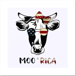 Patriotic Cow - Moo Rica Posters and Art